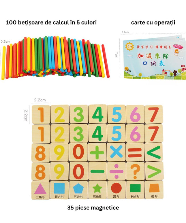 Joc matematic cu bețișoare, 3 ani+