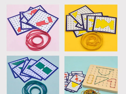 Joc Montessori cu Elastice și Carduri - Bebeboo - Totul pentru copii. Jucării, Hăinuțe, Perne, Mobilier, Textile