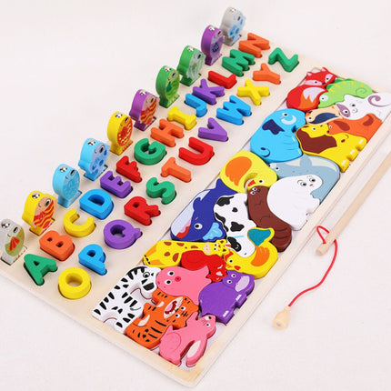 Joc multifuncțional din lemn 4 în 1