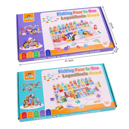 Joc multifuncțional din lemn 4 în 1