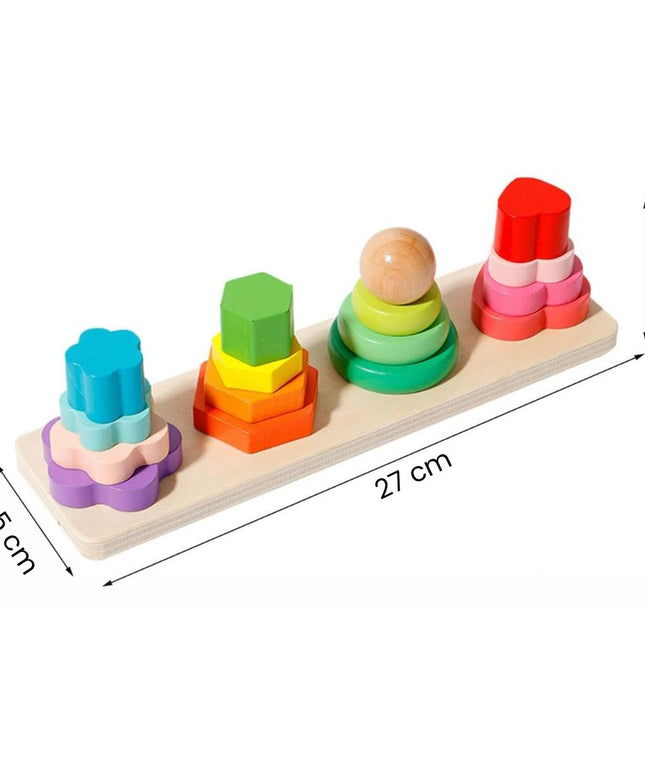 Joc de stivuire Montessori, 4 coloane