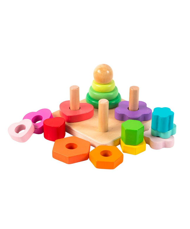 Joc de stivuire Montessori, 4 coloane