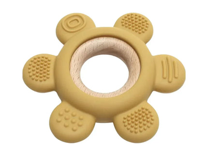 Jucărie Gingivală Silicon și Lemn – Floare Galbenă, 0 luni+ - Bebeboo - Totul pentru copii. Jucării, Hăinuțe, Perne, Mobilier, Textile