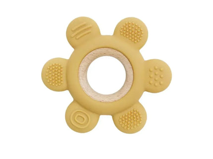 Jucărie Gingivală Silicon și Lemn – Floare Galbenă, 0 luni+ - Bebeboo - Totul pentru copii. Jucării, Hăinuțe, Perne, Mobilier, Textile