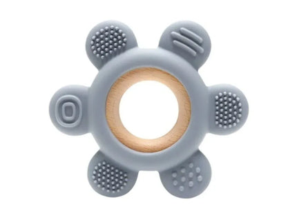 Jucărie Gingivală Silicon și Lemn – Floare Gri, 0 luni+ - Bebeboo - Totul pentru copii. Jucării, Hăinuțe, Perne, Mobilier, Textile