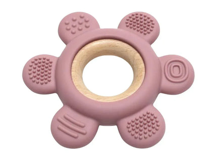 Jucărie Gingivală Silicon și Lemn – Floare Roz, 0 luni+ - Bebeboo - Totul pentru copii. Jucării, Hăinuțe, Perne, Mobilier, Textile