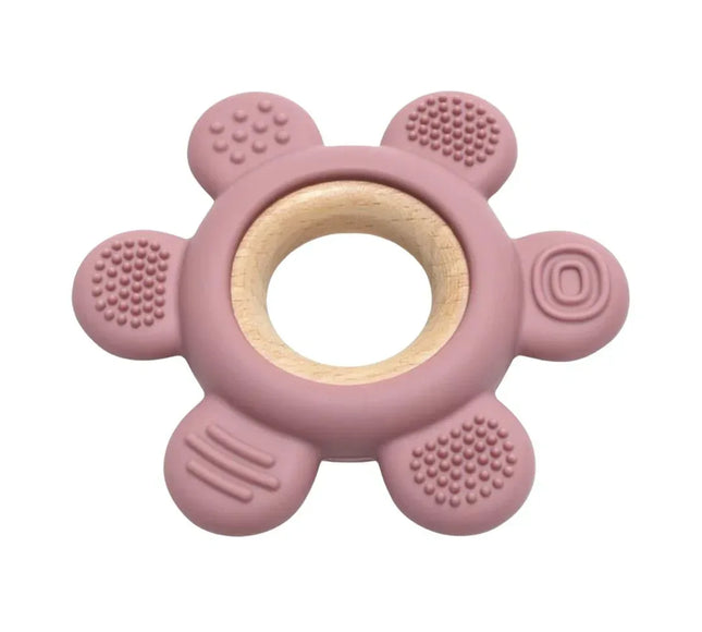 Jucărie Gingivală Silicon și Lemn – Floare Roz, 0 luni+ - Bebeboo - Totul pentru copii. Jucării, Hăinuțe, Perne, Mobilier, Textile