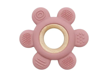 Jucărie Gingivală Silicon și Lemn – Floare Roz, 0 luni+ - Bebeboo - Totul pentru copii. Jucării, Hăinuțe, Perne, Mobilier, Textile