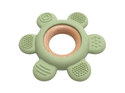 Jucărie Gingivală Silicon și Lemn – Floare Verde, 0 luni+ - Bebeboo - Totul pentru copii. Jucării, Hăinuțe, Perne, Mobilier, Textile
