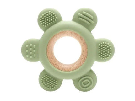 Jucărie Gingivală Silicon și Lemn – Floare Verde, 0 luni+ - Bebeboo - Totul pentru copii. Jucării, Hăinuțe, Perne, Mobilier, Textile