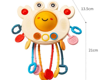 Jucărie de dentiție multisenzorială din silicon – Crab vesel, 18 luni+ - Bebeboo - Totul pentru copii. Jucării, Hăinuțe, Perne, Mobilier, Textile