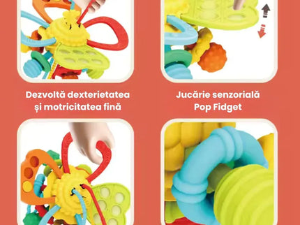 Jucărie Gingivală 6 în 1 Fluture, Silicon Moale, Bebeluși 18 luni+ - Bebeboo - Totul pentru copii. Jucării, Hăinuțe, Perne, Mobilier, Textile