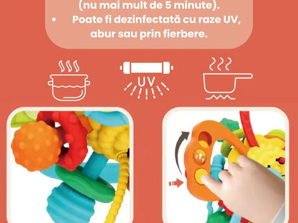 Jucărie Gingivală 6 în 1 Fluture, Silicon Moale, Bebeluși 18 luni+ - Bebeboo - Totul pentru copii. Jucării, Hăinuțe, Perne, Mobilier, Textile
