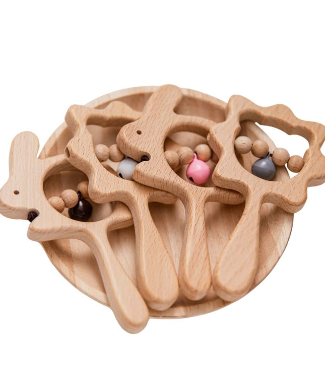 Jucărie de dentiție din lemn, 3 luni+