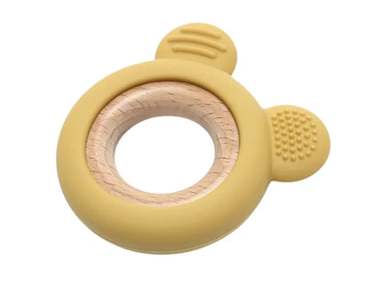 Jucărie Gingivală Silicon și Lemn – Ursuleț Galben, 0 luni+ - Bebeboo - Totul pentru copii. Jucării, Hăinuțe, Perne, Mobilier, Textile