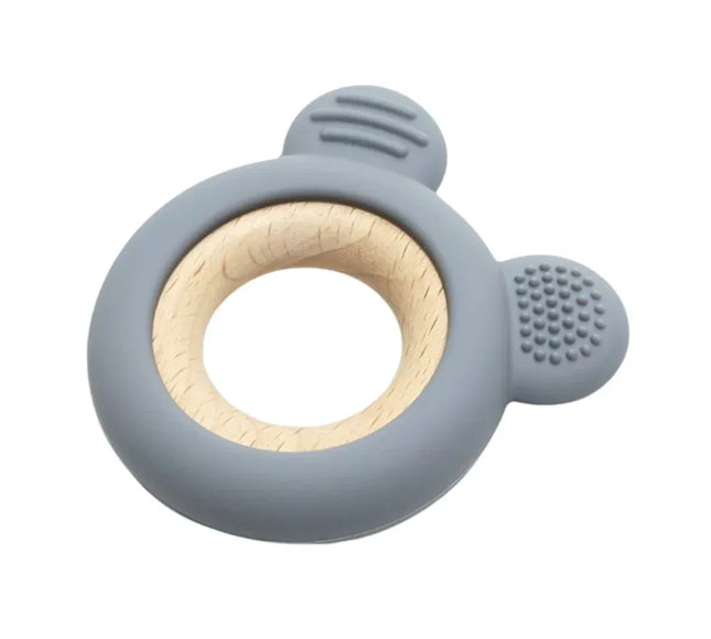 Jucărie Gingivală Silicon și Lemn – Ursuleț Gri, 0 luni+ - Bebeboo - Totul pentru copii. Jucării, Hăinuțe, Perne, Mobilier, Textile