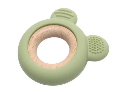 Jucărie Gingivală Silicon și Lemn – Ursuleț Verde, 0 luni+ - Bebeboo - Totul pentru copii. Jucării, Hăinuțe, Perne, Mobilier, Textile