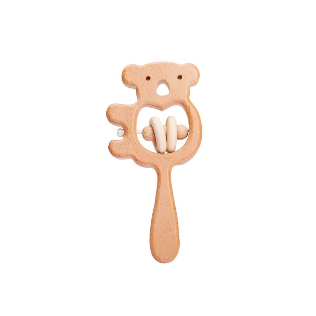 Jucărie de dentiție din lemn, 3 luni+