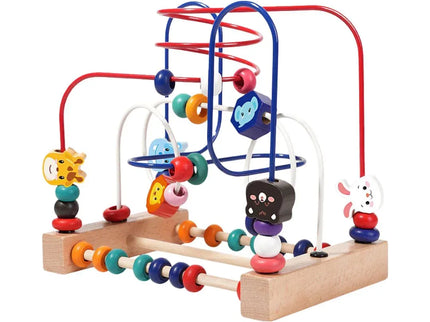 Labirint Montessori din lemn cu mărgele și forme 3D – Animale și - Bebeboo - Totul pentru copii. Jucării, Hăinuțe, Perne, Mobilier, Textile