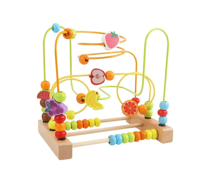 Labirint Montessori din lemn cu mărgele și forme 3D – Animale și - Bebeboo - Totul pentru copii. Jucării, Hăinuțe, Perne, Mobilier, Textile