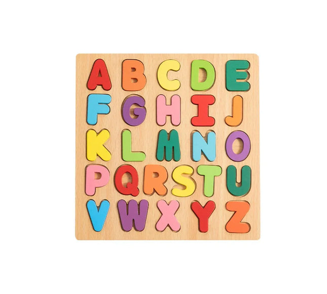 Puzzle Incastru din lemn, 26 Litere 3D - Bebeboo - Totul pentru copii. Jucării, Hăinuțe, Perne, Mobilier, Textile
