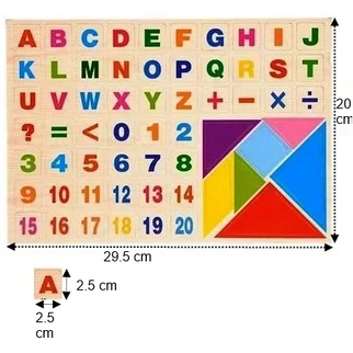 Placă educativă cu 61 de magneți – Litere, Cifre, Simboluri Matematice și Tangram - Bebeboo - Totul pentru copii. Jucării, Hăinuțe, Perne, Mobilier, Textile
