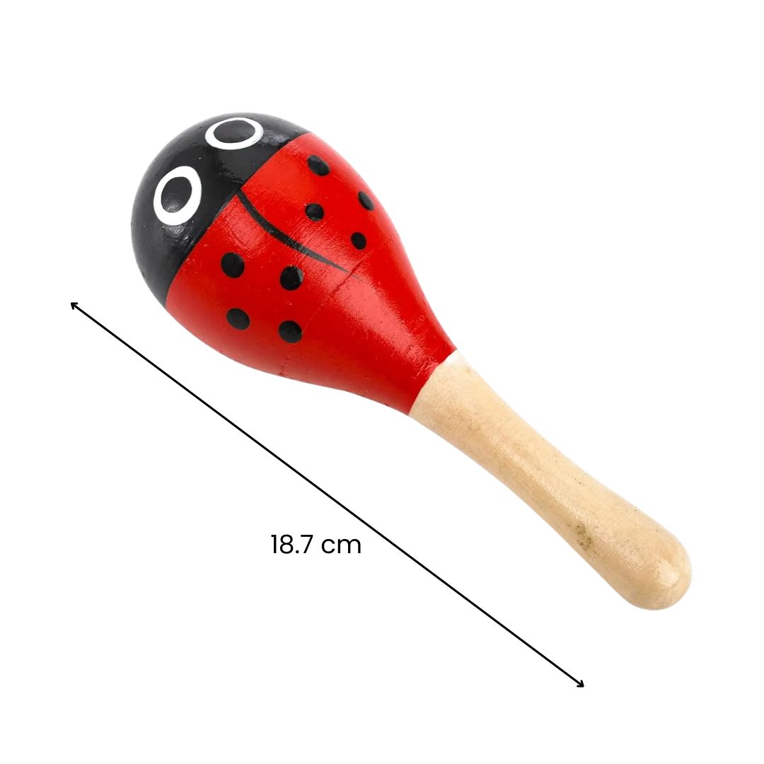 Maracas din Lemn - Jucărie muzicală pentru copii, viu colorate