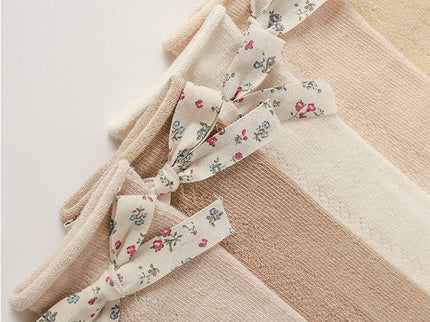 Sosete lungi pentru fetite, Maria - Brown, bumbac + lycra