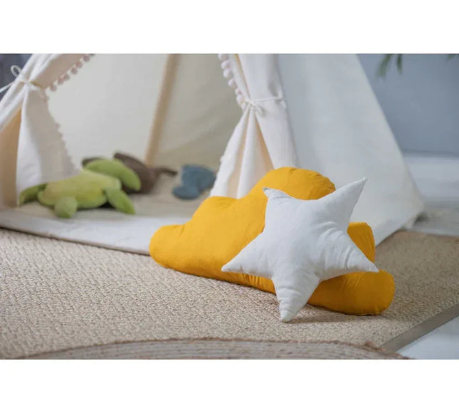 MEGA Set Cort teepee pentru copii, 110 cm x 110 cm - Cream Cloud - Bebeboo - Totul pentru copii. Jucării, Hăinuțe, Perne, Mobilier, Textile