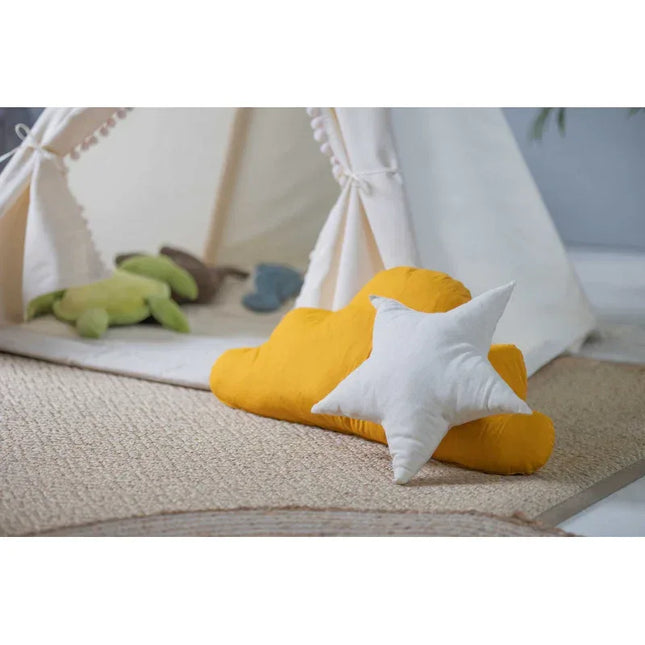 MEGA Set Cort teepee pentru copii, 110 cm x 110 cm - Cream Cloud - Bebeboo - Totul pentru copii. Jucării, Hăinuțe, Perne, Mobilier, Textile