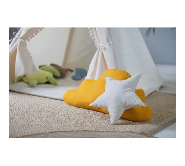 MEGA Set Cort teepee pentru copii, 110 cm x 110 cm - Cream Cloud - Bebeboo - Totul pentru copii. Jucării, Hăinuțe, Perne, Mobilier, Textile