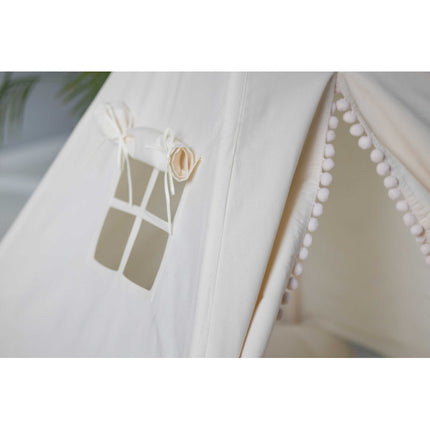 MEGA Set Cort teepee pentru copii, 110 cm x 110 cm - Cream Cloud