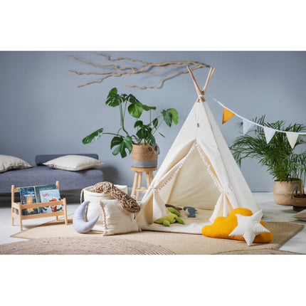 MEGA Set Cort teepee pentru copii, 110 cm x 110 cm - Cream Cloud