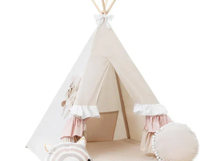 Cort teepee pentru copii, 110 cm x 110 cm - Sweet Ruffles - Bebeboo - Totul pentru copii. Jucării, Hăinuțe, Perne, Mobilier, Textile