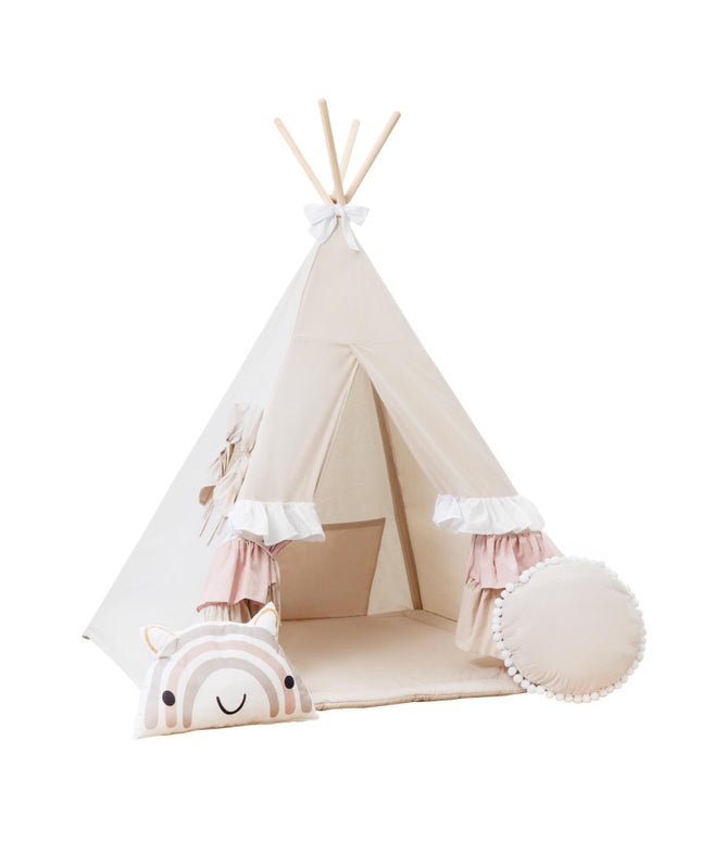 Cort teepee pentru copii, 110 cm x 110 cm - Sweet Ruffles