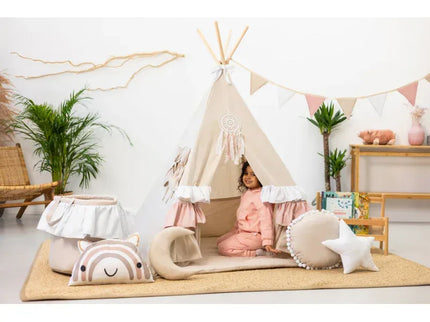 Cort teepee pentru copii, 110 cm x 110 cm - Sweet Ruffles - Bebeboo - Totul pentru copii. Jucării, Hăinuțe, Perne, Mobilier, Textile