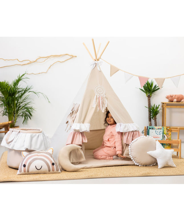 Cort teepee pentru copii, 110 cm x 110 cm - Sweet Ruffles