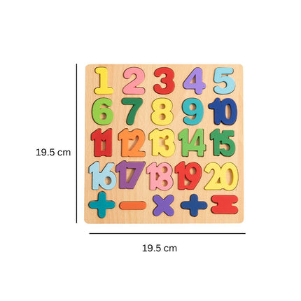 Puzzle Incastru 3D din Lemn cu 20 de Cifre