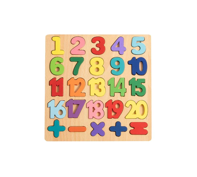 Puzzle Incastru 3D din Lemn cu 20 de Cifre - Bebeboo - Totul pentru copii. Jucării, Hăinuțe, Perne, Mobilier, Textile