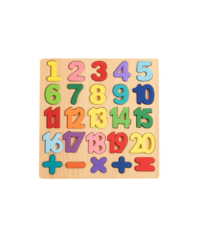 Puzzle Incastru 3D din Lemn cu 20 de Cifre