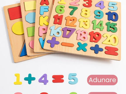 Puzzle Incastru 3D din Lemn cu 20 de Cifre - Bebeboo - Totul pentru copii. Jucării, Hăinuțe, Perne, Mobilier, Textile
