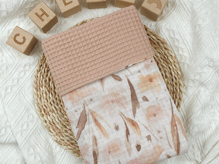 Paturica pentru bebelusi, cu muselina si tesatura tip fagure – Blush, 100% bumbac, 70x100 cm