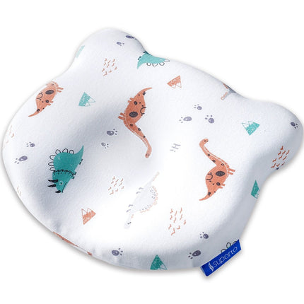 Perna Bebelusi cu Suport Ortopedic Impotriva Plagiocefaliei, Spuma cu Memorie Hipoalergenica, Ideala pentru Formarea Capului, Pentru Copii de la 0 luni la 1 an Fata de perna din bumbac, Forma Urs