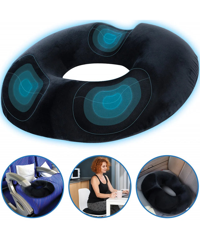 Perna de sezut pentru gravide | Perna Colac pentru hemoroizi, epiziotomie, de sezut | perna antihemoroizi - Culoare Negru | Donut