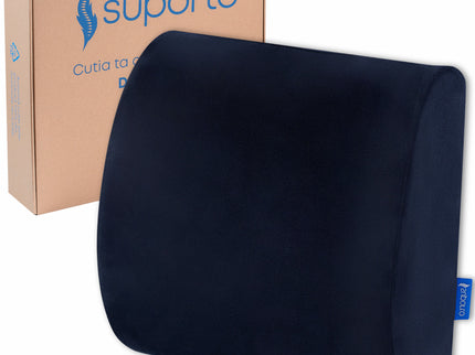 Perna Lombara Suporto Slim, Partenerul ideal pentru un spate drept si fara dureri! Suport lombar pentru scaun auto sau de birou, Culoare Neagra