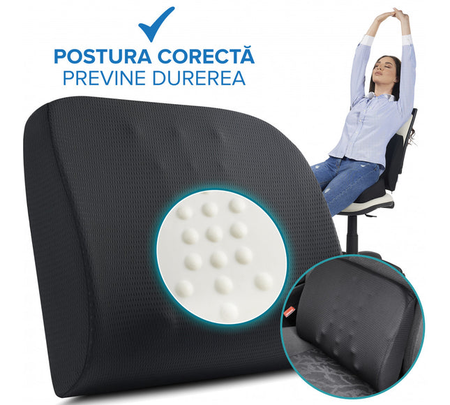 Perna ortopedica lombara Maxi Suporto® pentru Scaun de Birou sau Autoutilitare
