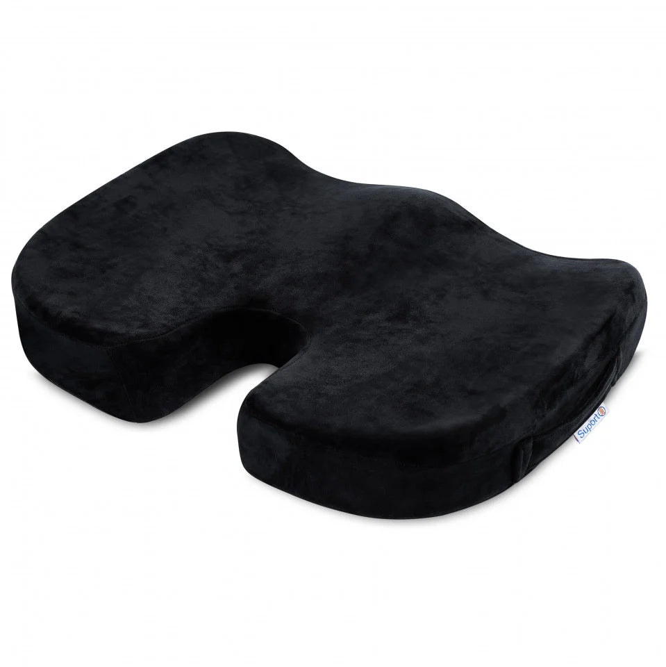 Perna de șezut pentru gravide | Perna Ortopedica Sezut Coccis pentru orice Scaun | Spuma cu Memorie | Fermitate Regular | Cu Perforatii