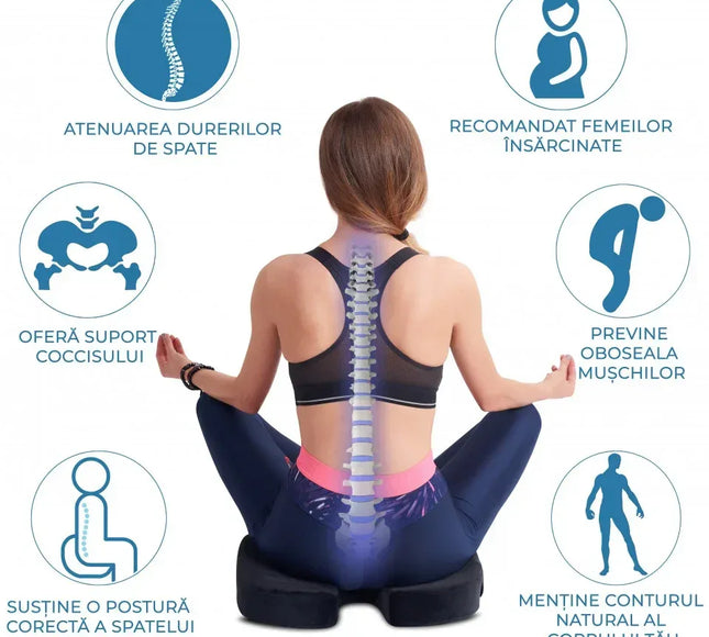 Perna de șezut pentru gravide | Perna Ortopedica Sezut Coccis pentru orice Scaun | Spuma cu Memorie | Fermitate Regular | Cu Perforatii - Bebeboo - Totul pentru copii. Jucării, Hăinuțe, Perne, Mobilier, Textile