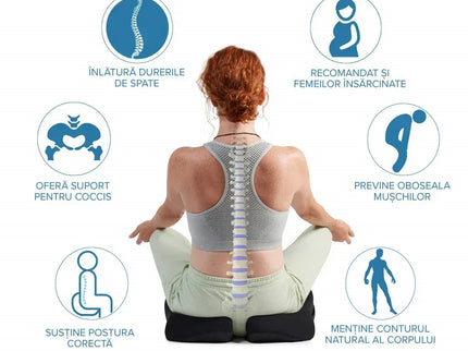 Perna de șezut pentru gravide | Perna Ortopedica Suport Coccis Confort pentru scaun de birou sau masina cu spuma cu memorie - Bebeboo - Totul pentru copii. Jucării, Hăinuțe, Perne, Mobilier, Textile