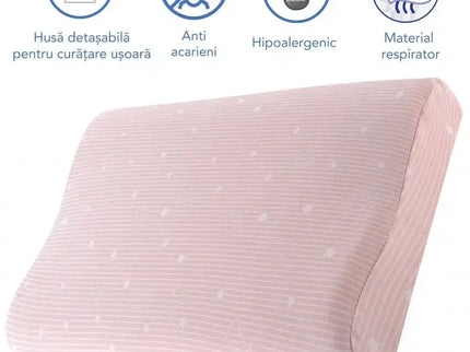 Perna pentru copii Toddler - Pattern Roz 24+ luni Hipoalergenica, din spuma cu memorie - Bebeboo - Totul pentru copii. Jucării, Hăinuțe, Perne, Mobilier, Textile